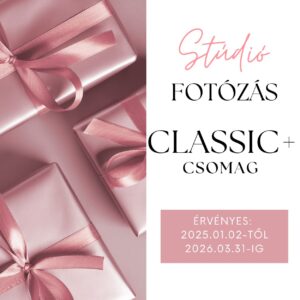stúdiófotózás, classic+ csomag, prémium fotózás, ajándékutalvány, fotózás ajándékba, női portré, családi fotózás, páros fotózás, élményajándék, 3 hónapos utalvány, profi fotózás, korrekciózott képek