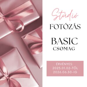 Stúdió fotózás Basic ajándékutalvány – 50 perc és 5 retusált kép