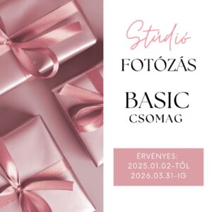 Stúdió Basic fotózás ajándékutalvány – 50 perces fotózás 5 retusált képpel