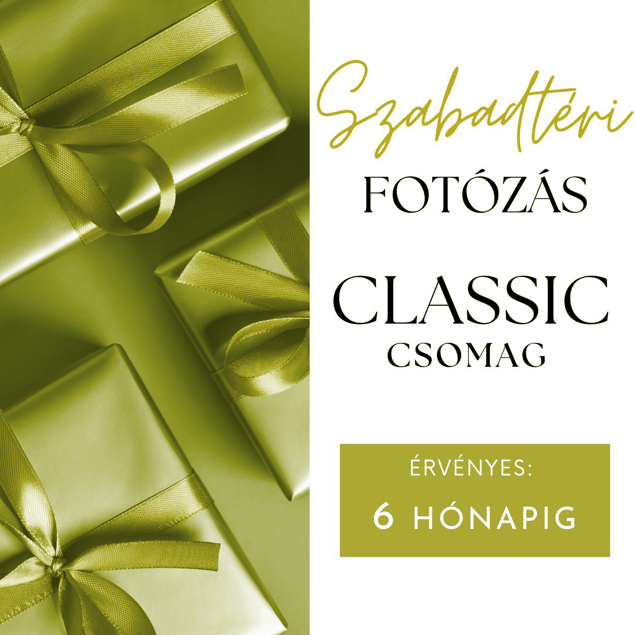 Szabadtéri fotózás ajándékutalvány Classic csomag családi és születésnapi fotózáshoz